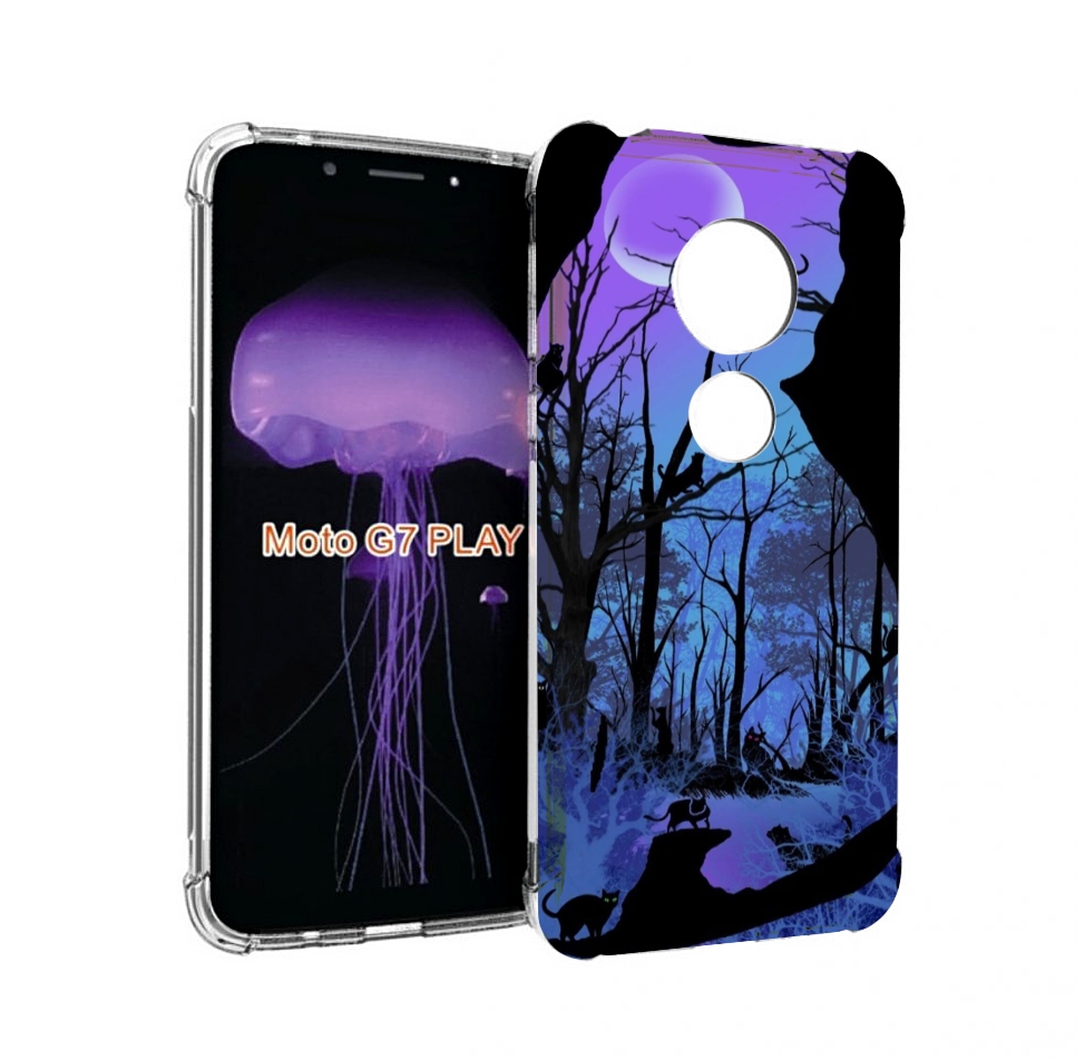 

Чехол MyPads лес внутри кота для Motorola Moto G7 Play, Прозрачный, Tocco