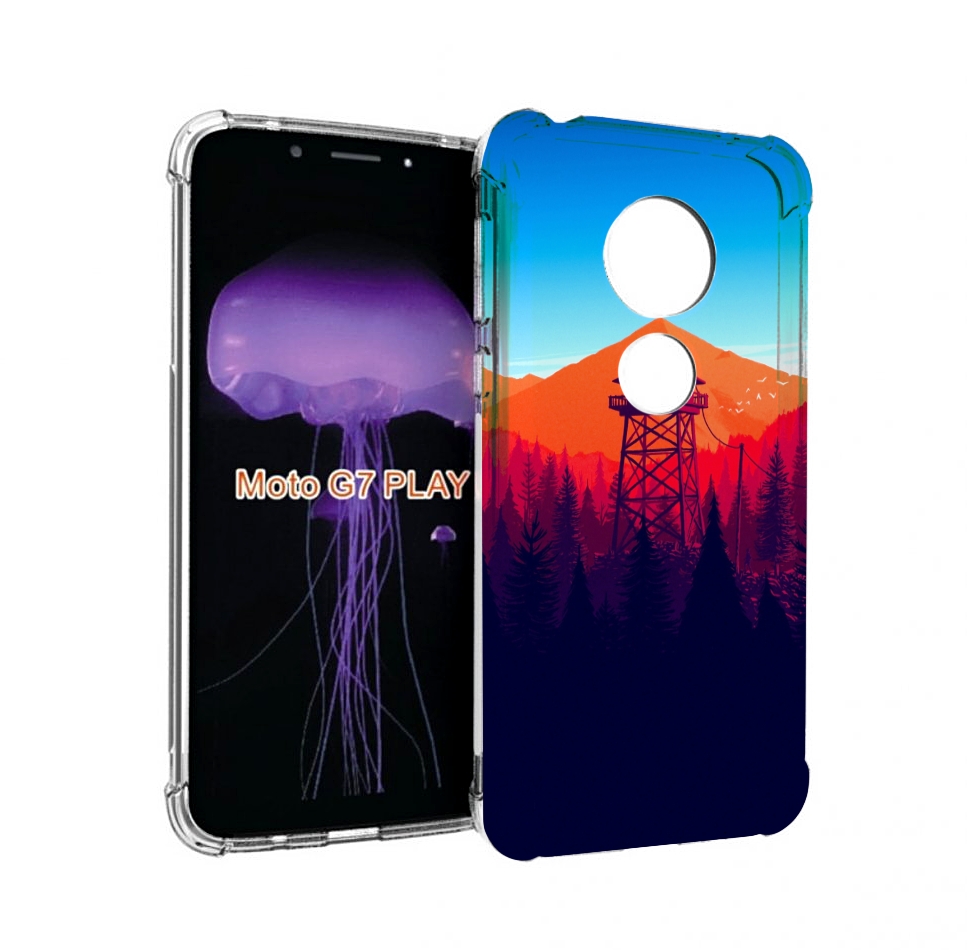 

Чехол MyPads лес с оранжевыми горами для Motorola Moto G7 Play, Прозрачный, Tocco