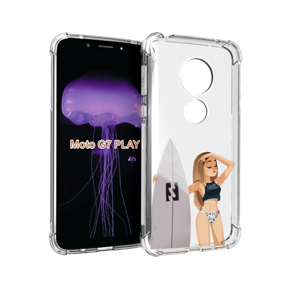 

Чехол MyPads летний-серф для Motorola Moto G7 Play, Прозрачный, Tocco