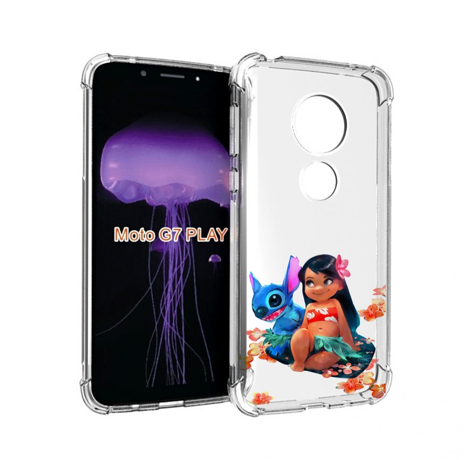 

Чехол MyPads лила-и-стич детский для Motorola Moto G7 Play, Прозрачный, Tocco