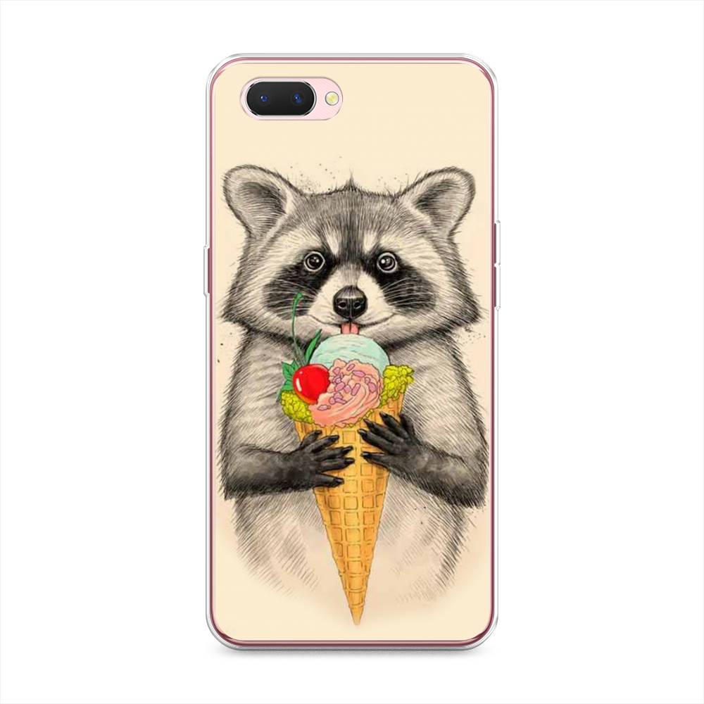 

Чехол Awog на Oppo A3s "Енот с мороженым", Разноцветный, 252050-10