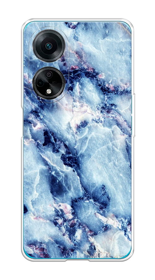 

Чехол на Oppo A98 "Мрамор с синими прожилками", Синий, 2514450-3