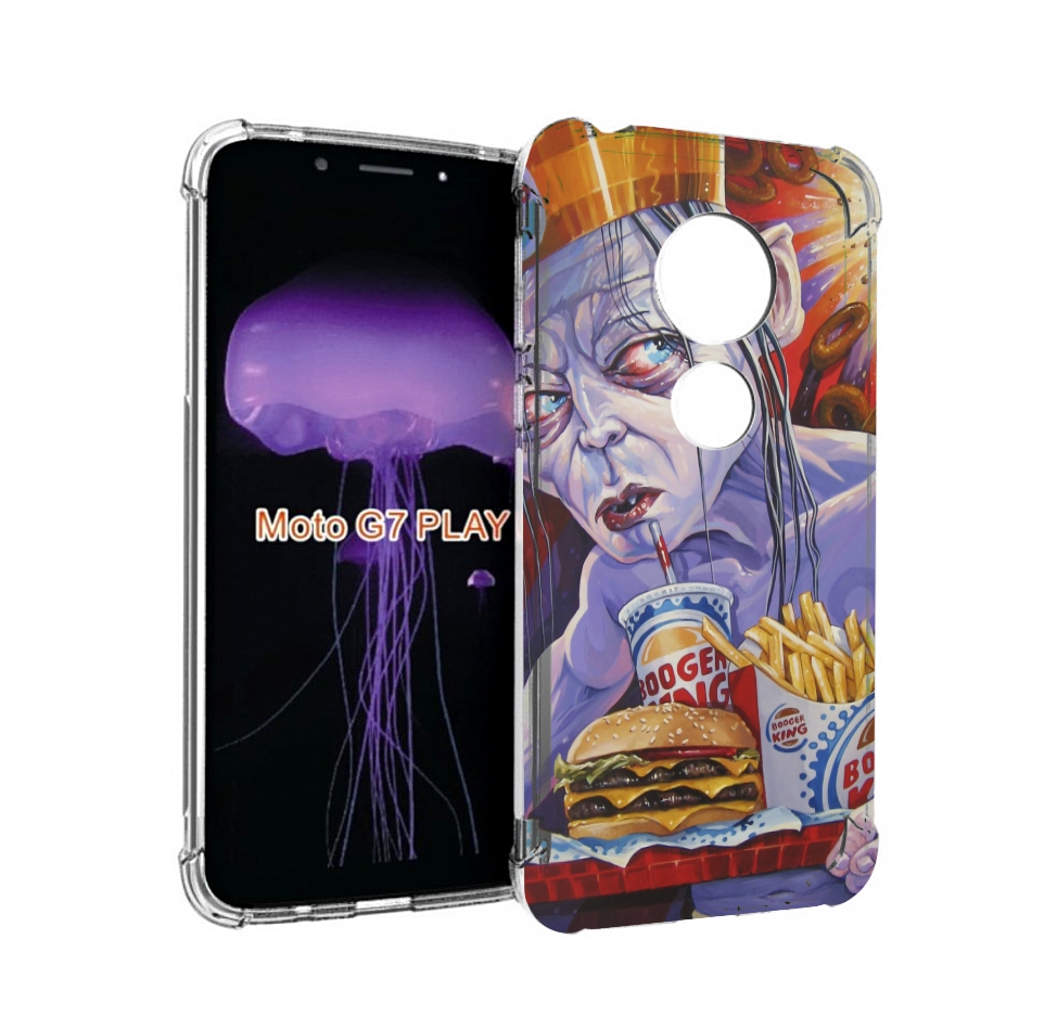

Чехол MyPads любитель бургер кинга для Motorola Moto G7 Play, Прозрачный, Tocco