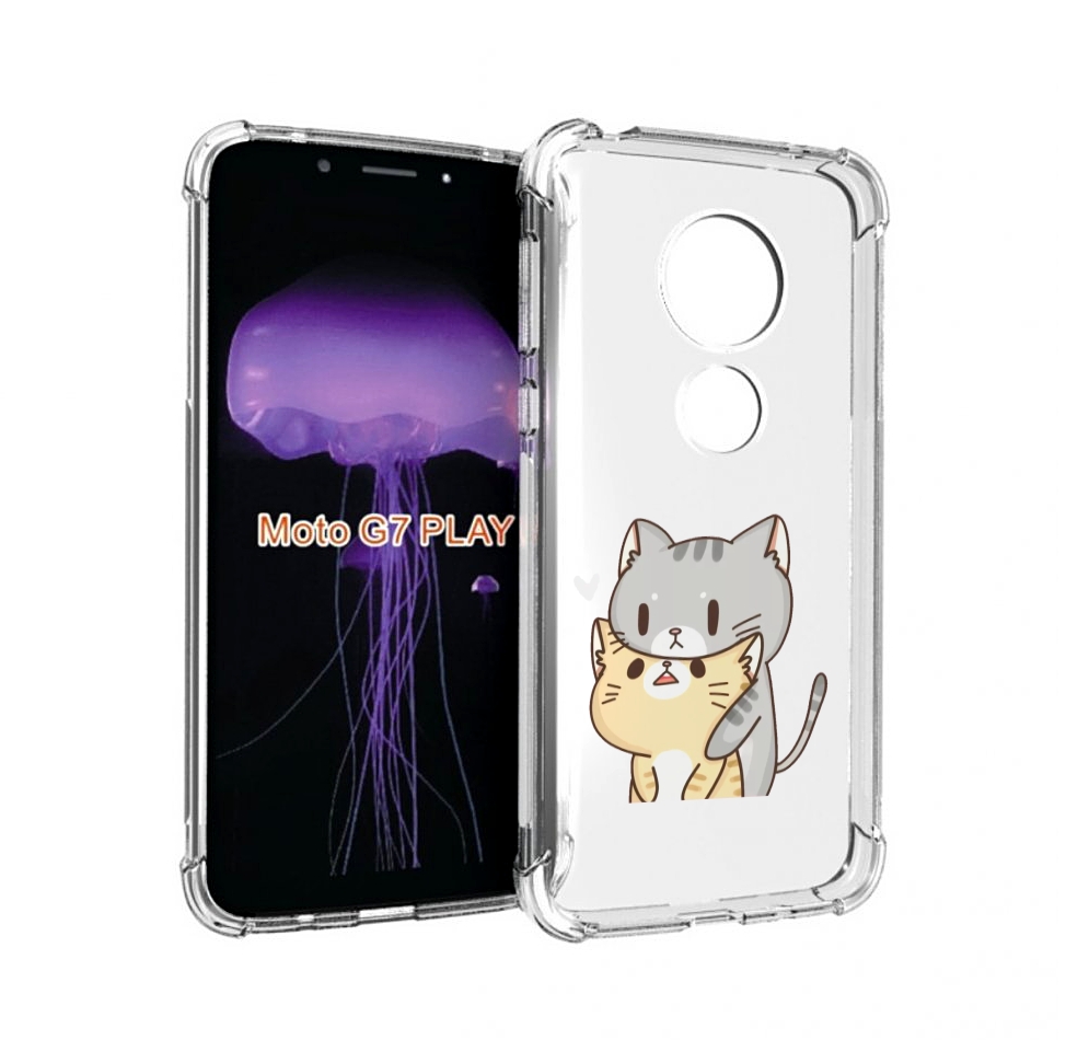 

Чехол MyPads любящие-коты для Motorola Moto G7 Play, Прозрачный, Tocco