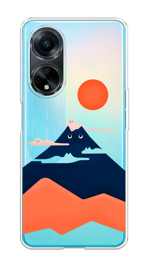 

Чехол на Oppo A98 "Кот-гора", Черный;оранжевый, 2514450-4