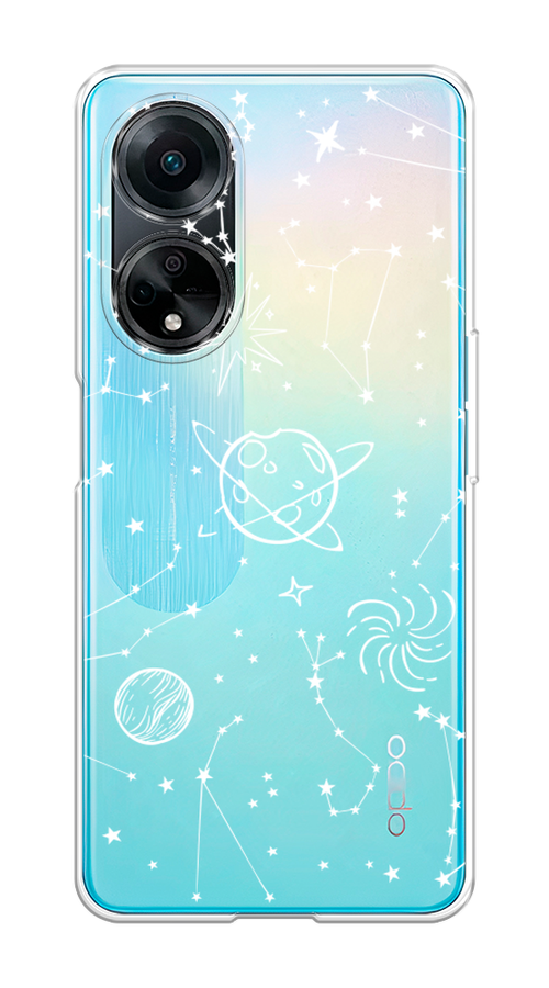 

Чехол на Oppo A98 "Планеты в космосе", Белый, 2514450-2