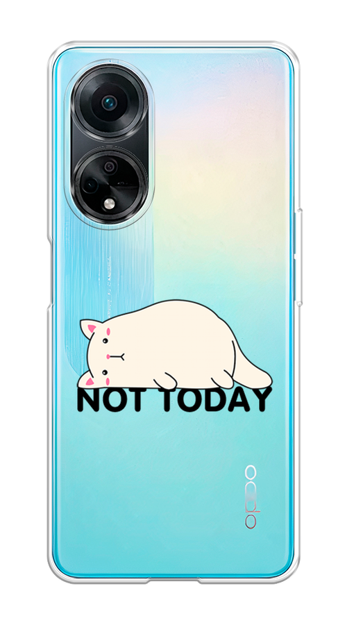 

Чехол на Oppo A98 "Cat not today", Белый;розовый;черный, 2514450-1