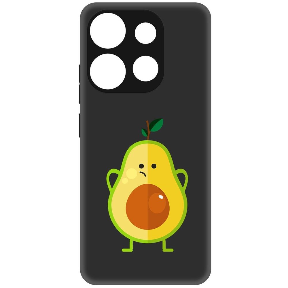 

Чехол-накладка Софт Авокадо Недоумевающий для Infinix Smart 7, Черный