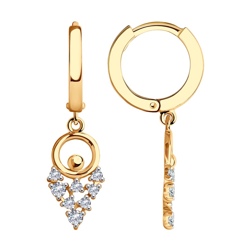 

Серьги женские из золота SOKOLOV 029364, фианит, 029364