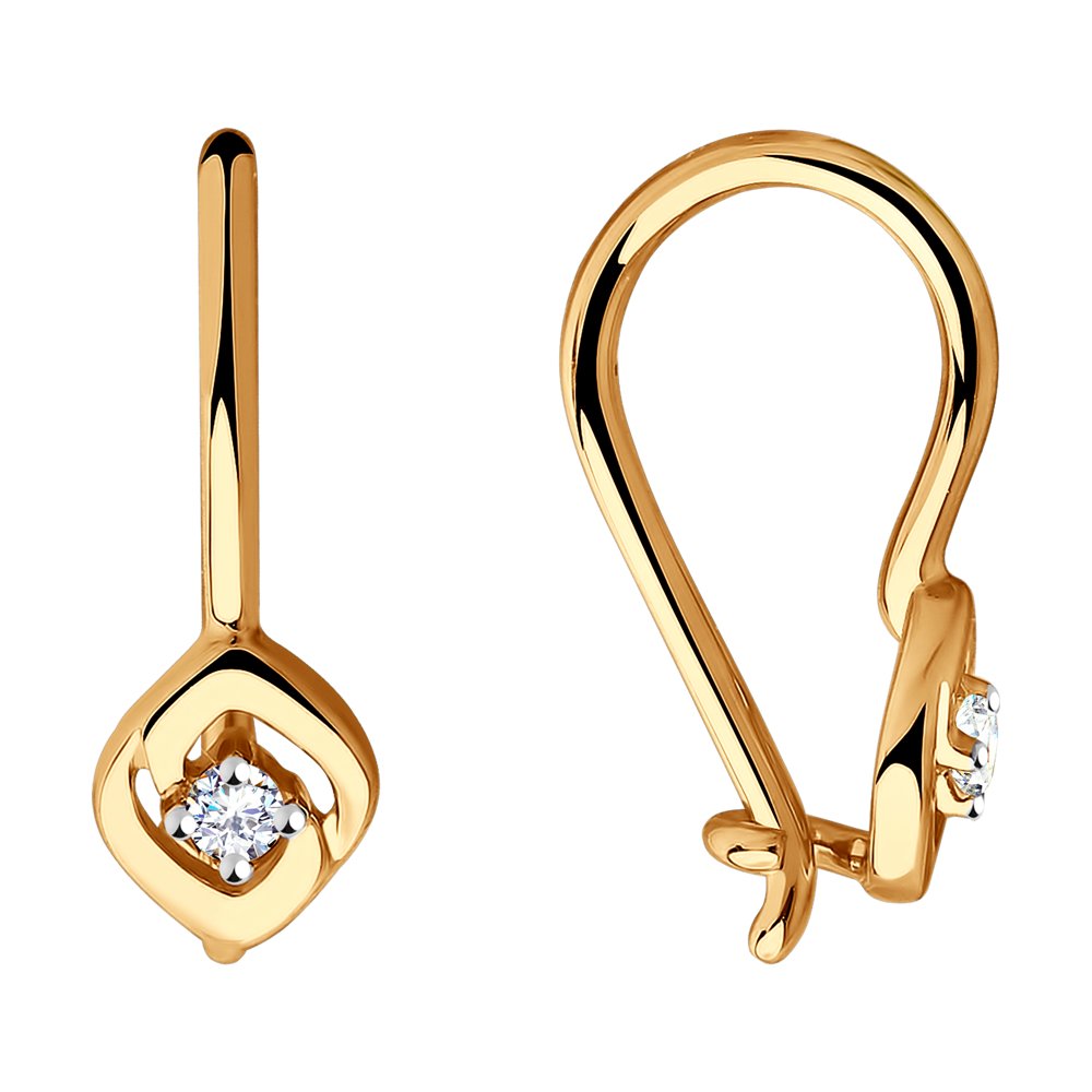 

Серьги женские из золота Diamant 51-120-00689-2, фианит, 51-120-00689-2