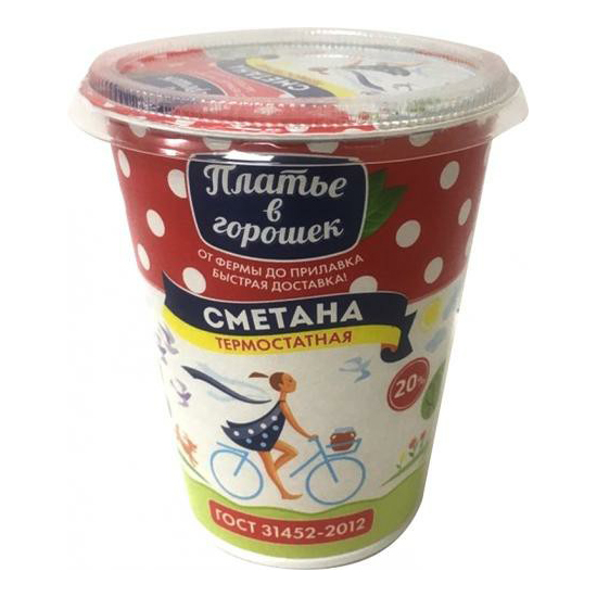 

Сметана Платье в горошек 20% БЗМЖ 330 г