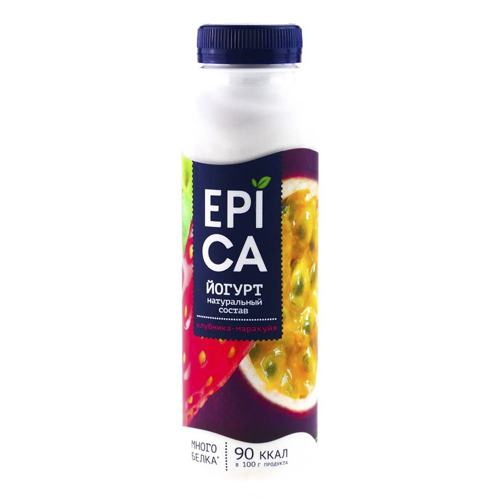 

Питьевой йогурт Epica клубника-маракуйя 2,5% БЗМЖ 290 г