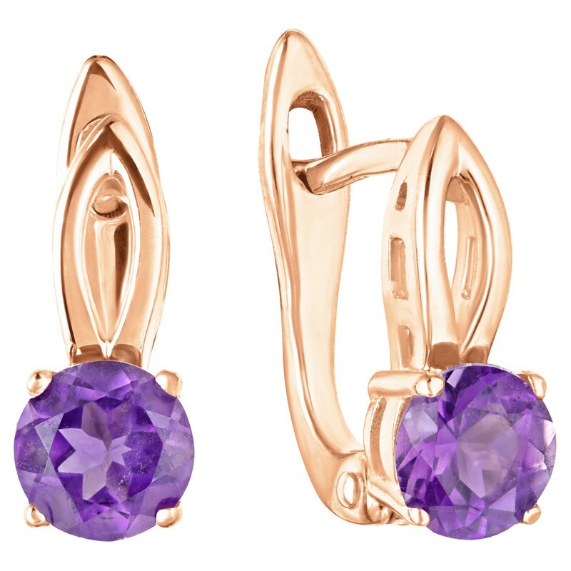 

Серьги из серебра с аметистом LAZURIT-ONLINE 8504RG, 8504RG