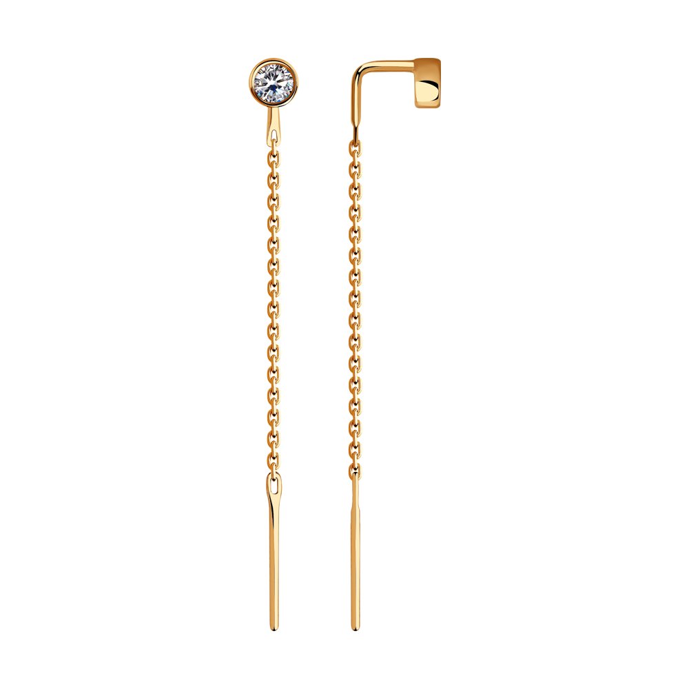 

Серьги женские из золота Diamant 51-123-00503-2, фианит, 51-123-00503-2
