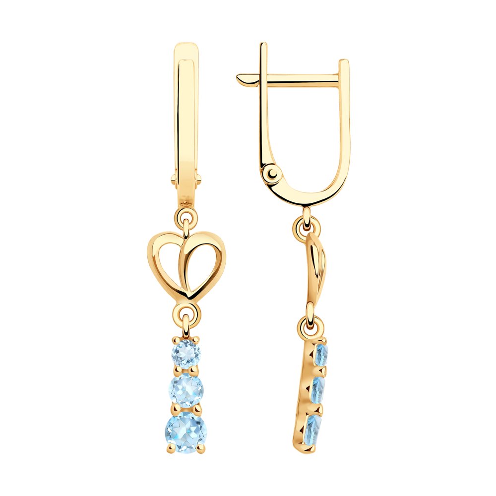 

Серьги женские из золота SOKOLOV 727561, топаз, 727561