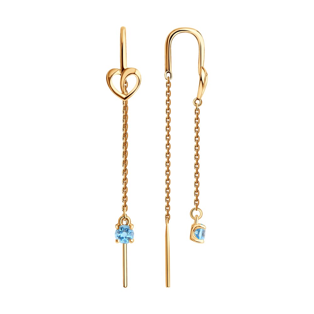 

Серьги женские из золота SOKOLOV 727580, топаз, 727580