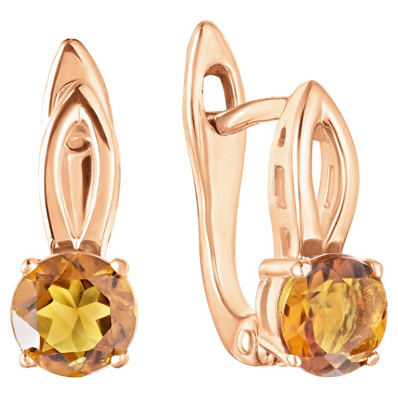 

Серьги из серебра с цитрином LAZURIT-ONLINE 8505RG, 8505RG