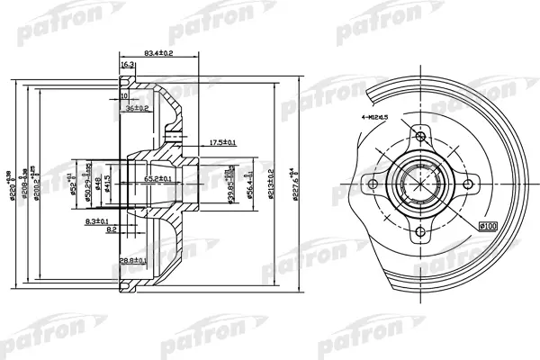 Тормозной барабан PATRON PDR1115