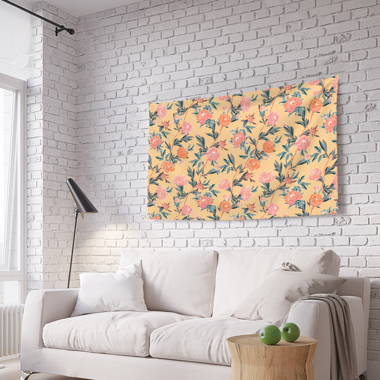 

Горизонтальное фотопанно на стену Цветочное плетение из ткани 100х150 см, Цветочное плетение