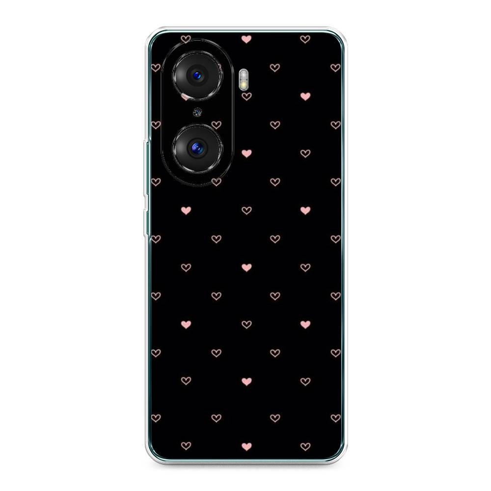 

Чехол Awog на Honor 60 Pro "Черный фон и сердечки", Разноцветный, 6106750-3