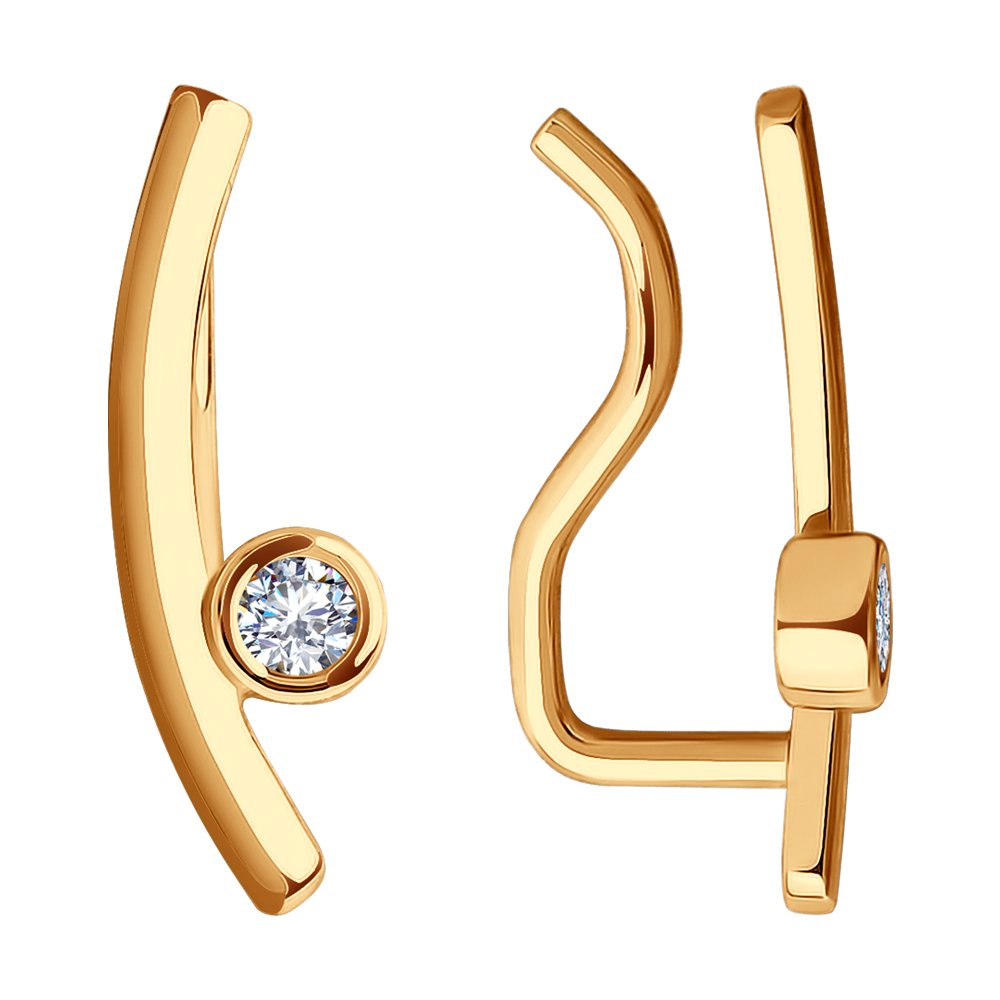 

Серьги из красного золота с фианитами Diamant 51-120-01372-1, 51-120-01372-1