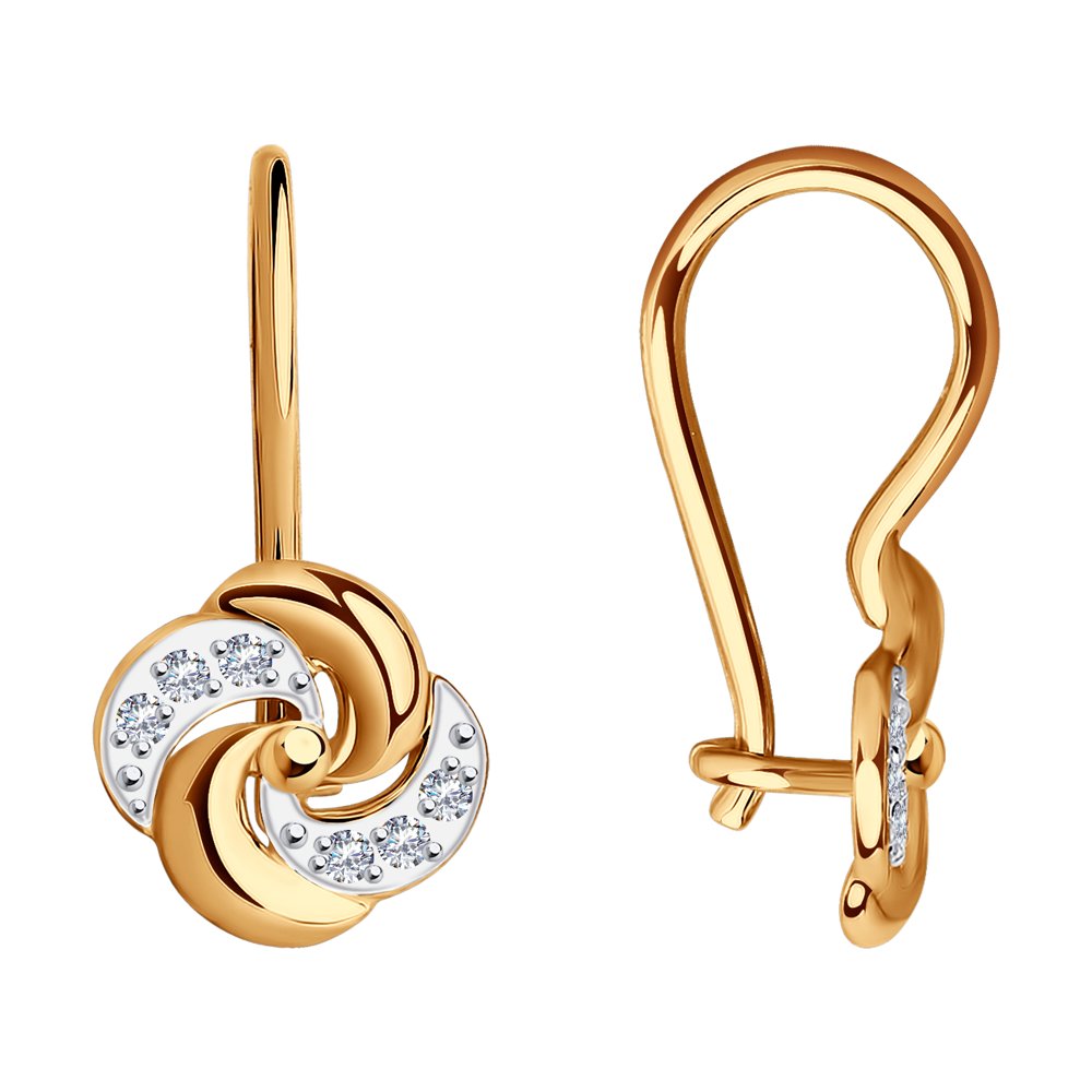 

Серьги из красного золота с фианитами Diamant 51-120-01484-1, 51-120-01484-1