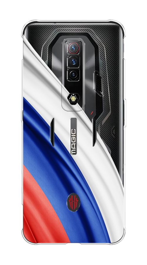 

Чехол на ZTE Nubia Red Magic 7S "Флаг России уголок", Белый;синий;красный;прозрачный, 136350-1