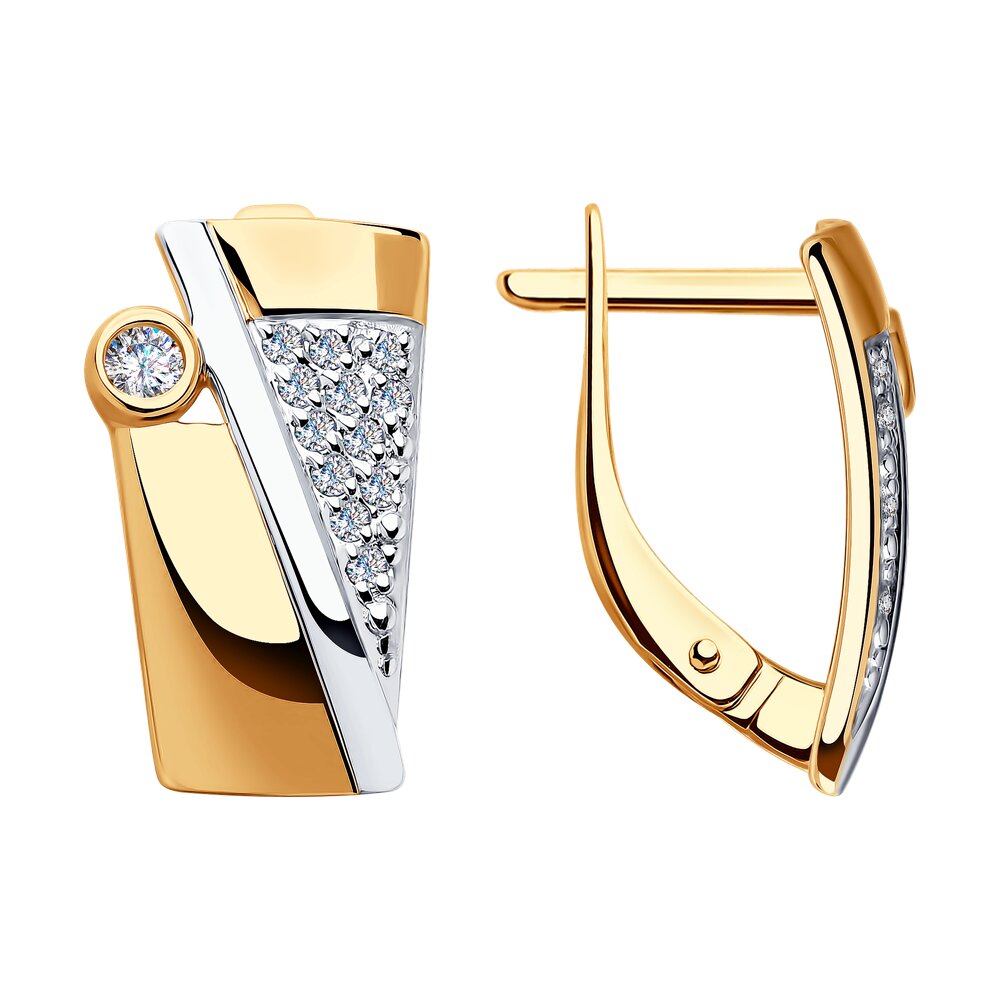 

Серьги из красного золота с фианитами Diamant 51-120-00163-1, 51-120-00163-1