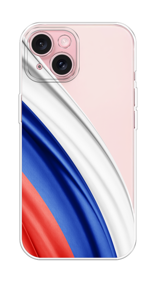 

Чехол на Apple iPhone 15 "Флаг России уголок", Белый;синий;красный;прозрачный, 15550-1