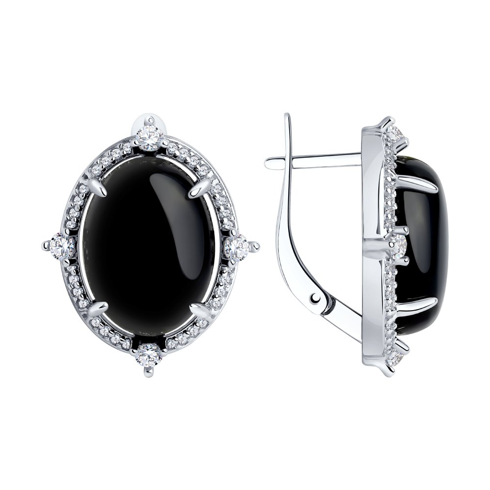 

Серьги из серебра с агатами и фианитами Diamant 94-320-00885-1, 94-320-00885-1