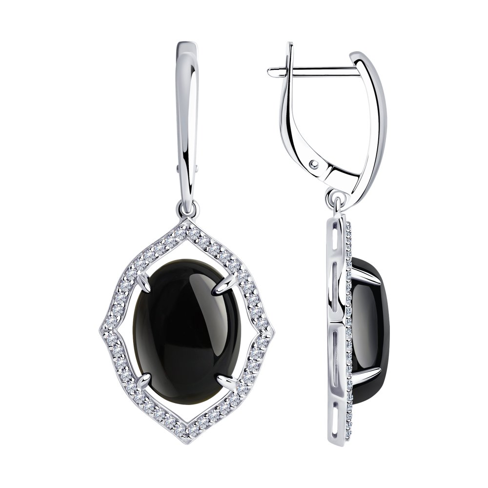 

Серьги из серебра с агатами и фианитами Diamant 94-320-01027-1, 94-320-01027-1