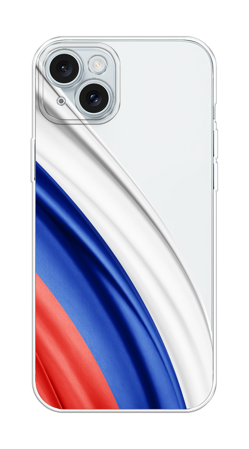

Чехол на Apple iPhone 15 Plus "Флаг России уголок", Белый;синий;красный;прозрачный, 15650-1