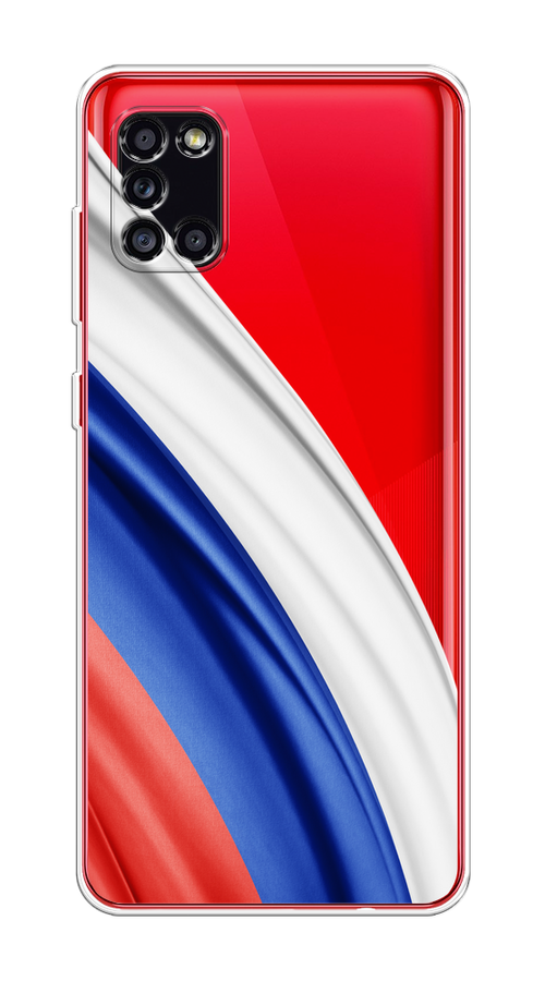 

Чехол на Samsung Galaxy A31 "Флаг России уголок", Белый;синий;красный;прозрачный, 2100350-1