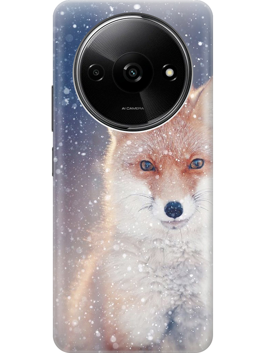

Силиконовый чехол на Xiaomi Redmi A3 с рисунком "Лисица в снегопад", Белый;оранжевый;синий, 20012118
