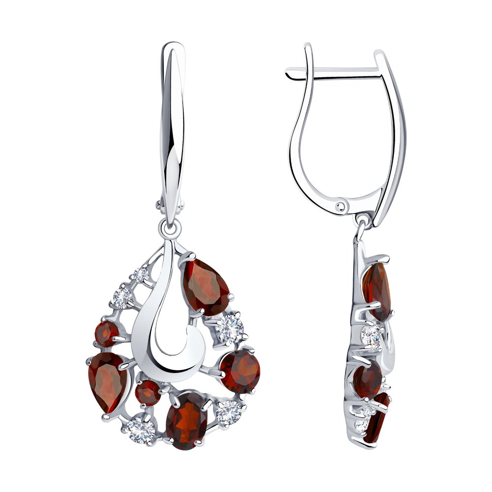

Серьги из серебра с гранатами и фианитами Diamant 94-321-00463-2, 94-321-00463-2