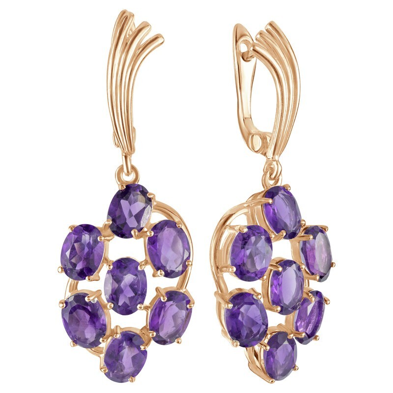 

Серьги из серебра с аметистом LAZURIT-ONLINE 8506PG, 8506PG