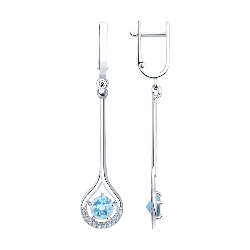 

Серьги из серебра с топазами и фианитами Diamant 94-321-00435-1, 94-321-00435-1