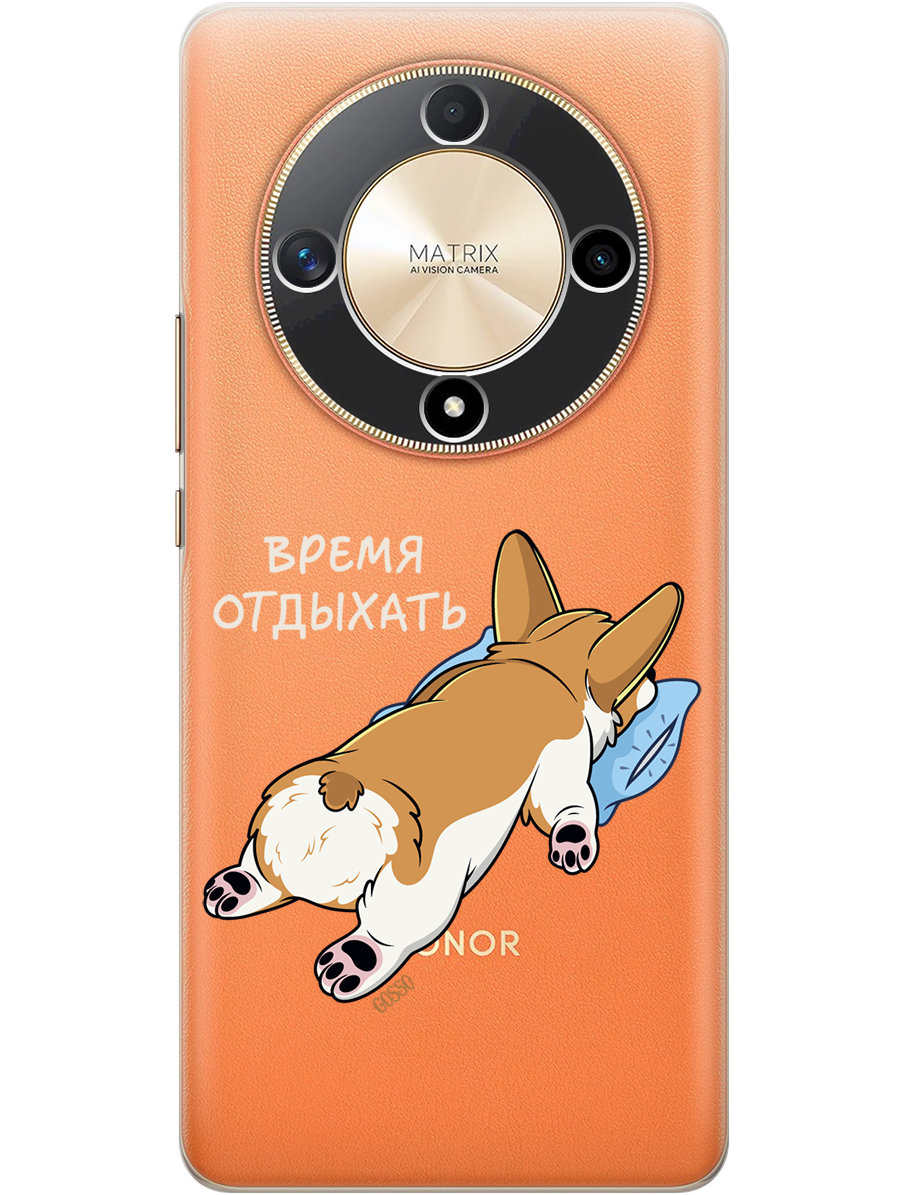 

Силиконовый чехол на Honor X9b / X50 с принтом "Корги отдыхает" прозрачный, Прозрачный;белый, 781974371