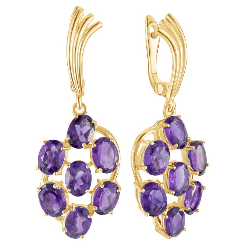 

Серьги из серебра с аметистом LAZURIT-ONLINE 8506YG, 8506YG