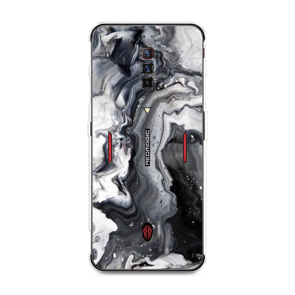 фото Силиконовый чехол "бело-черные сложные полосы" на zte nubia red magic 6 awog