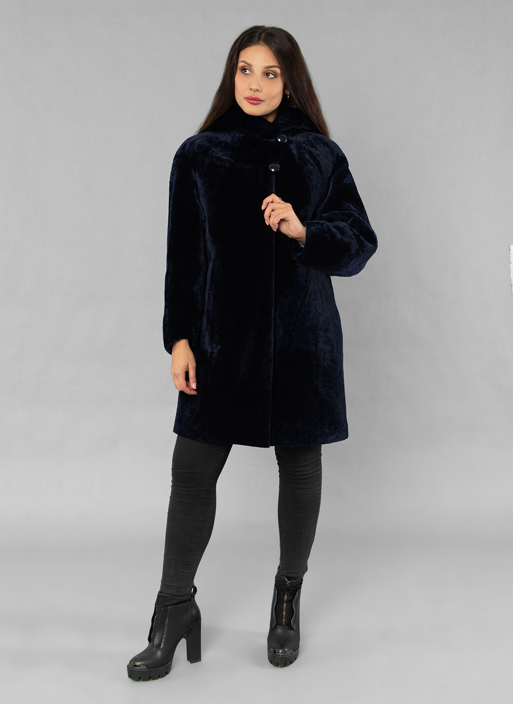 

Пальто женское Alfafur 41871 синее 54 RU, 41871