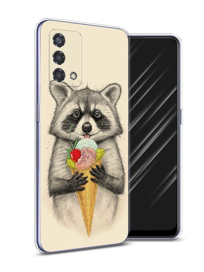 

Чехол Awog на Oppo Reno 6 Lite "Енот с мороженым", Разноцветный, 259550-10