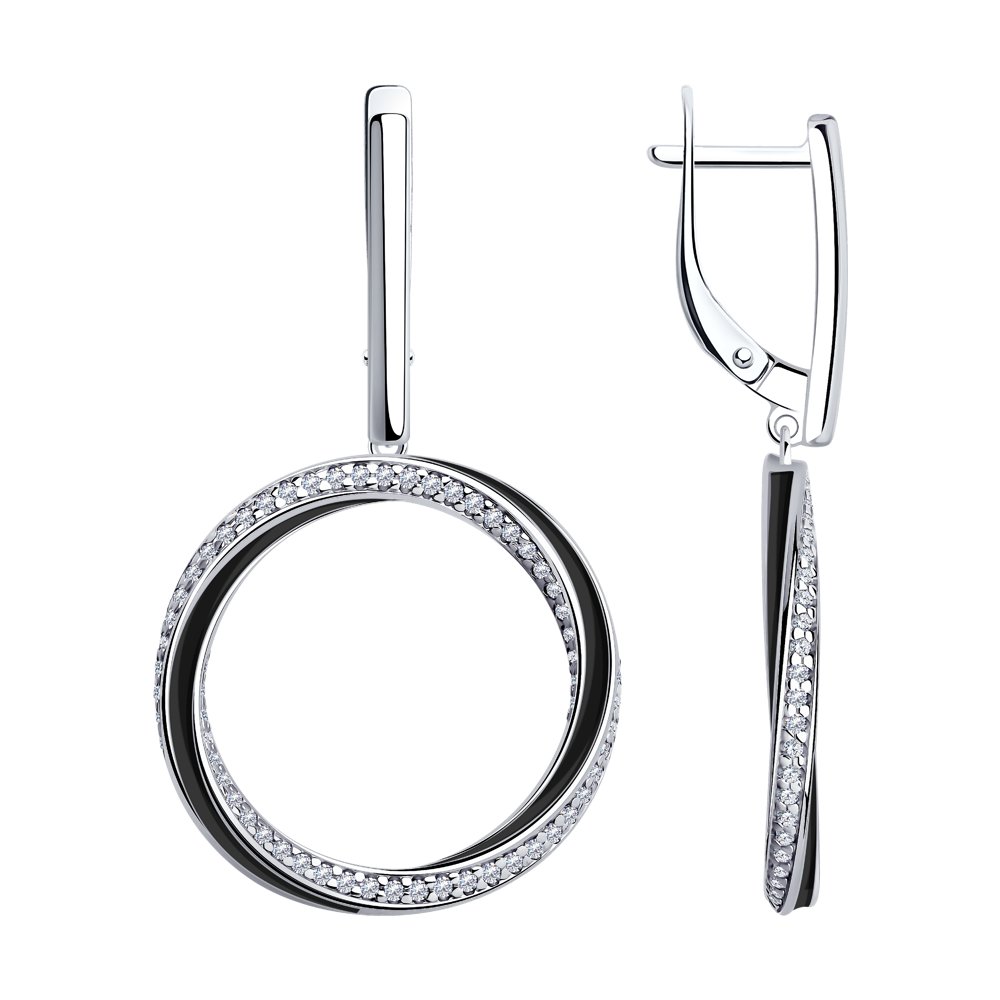 

Серьги из серебра с фианитами и эмалью Diamant 94-121-01313-1, 94-121-01313-1