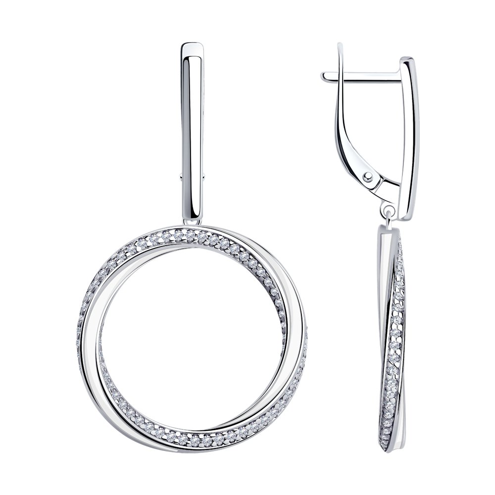 

Серьги из серебра с фианитами и эмалью Diamant 94-121-01313-2, 94-121-01313-2