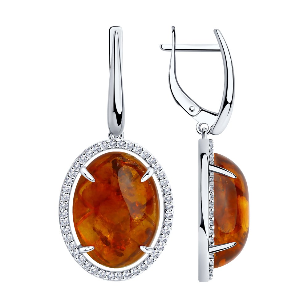 

Серьги из серебра с янтарём и фианитами Diamant 94-321-00829-1, 94-321-00829-1