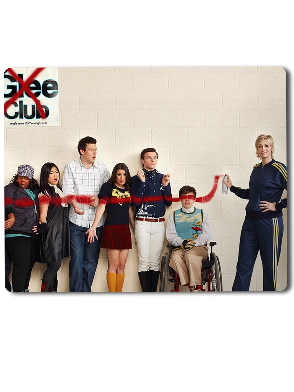 

Геймерский коврик Glee 1, Glee (сериал, гли, хор, певцы, вокал, комедия, лузеры, неудачник, персонаж)-1