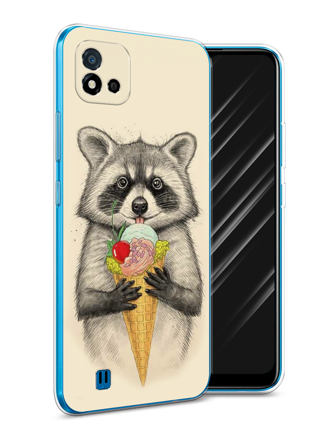 

Чехол Awog на Realme C11 (2021) "Енот с мороженым", Разноцветный, 257550-10