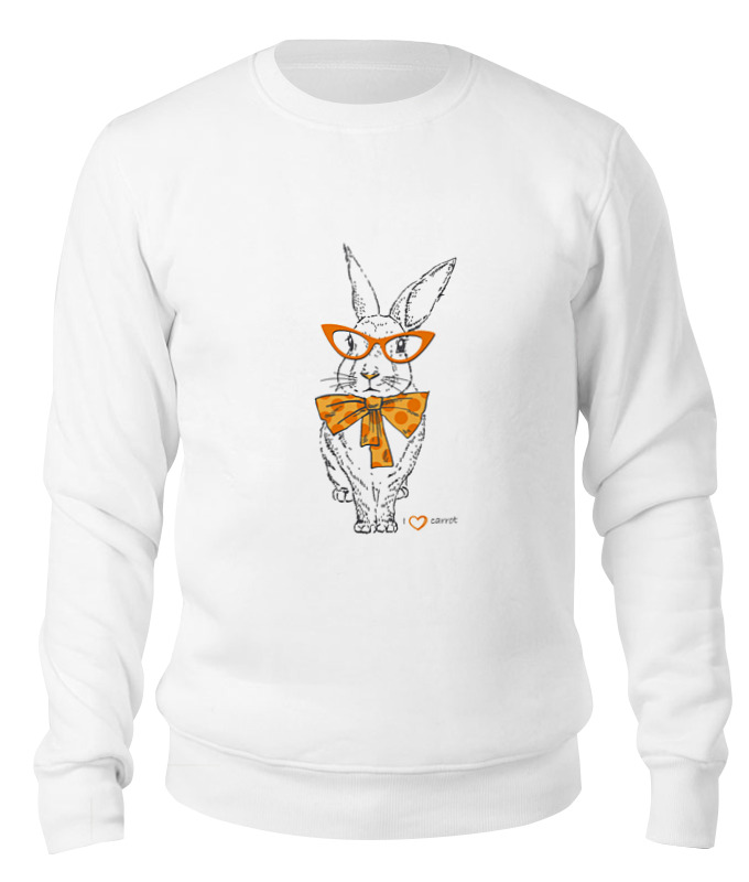 

Свитшот унисекс Printio Кролик белый 2XL, Кролик