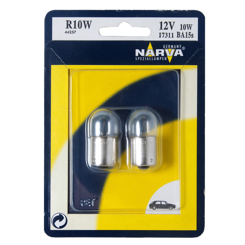 Лампа 12V R10W 10W BA15s блистер (2шт.) NARVA 173114000