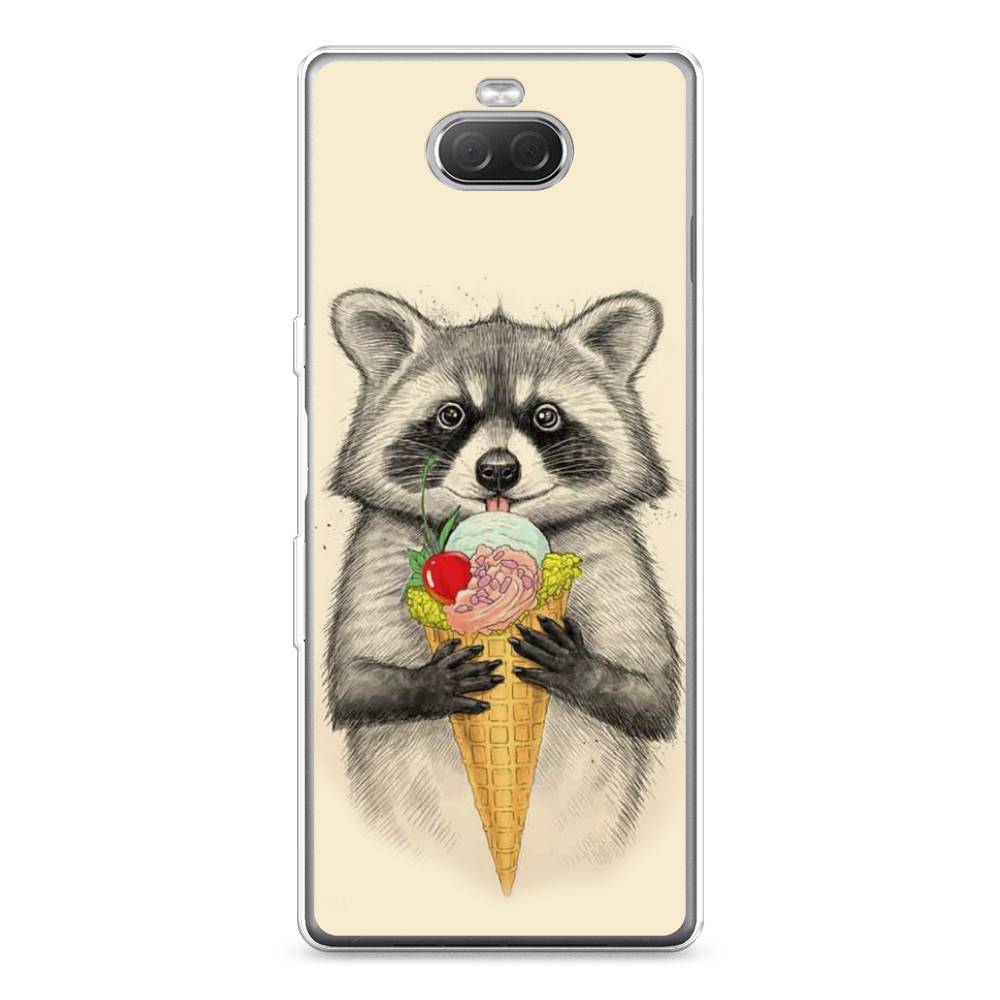 

Силиконовый чехол "Енот с мороженым" на Sony Xperia 10 Plus, 54150-10